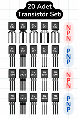 20 Adet BJT TO-92 Transistör Seti - BC547 + BC557 + 2N3904 + 2N3906