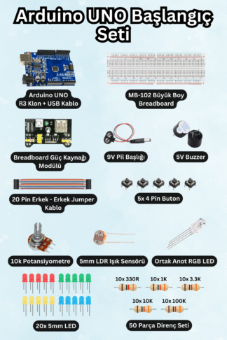 Arduino UNO R3 Başlangıç Seti