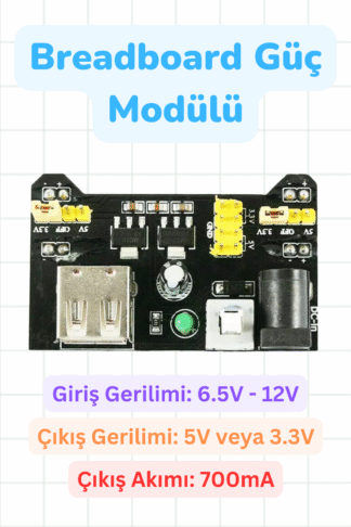 MB102 Breadboard Güç Kaynağı Modülü - 3.3V ve 5V Ayarlanabilir Çıkış