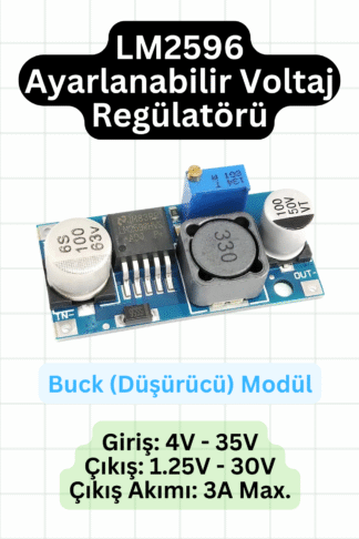 LM2596 Ayarlanabilir Voltaj Düşürücü Regülatör - Step Down (Buck Converter)