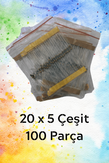 Direnç Seti 1/4W %5 100 Parça 5 Çeşit | 330R 1K 3.3K 10K 100K - Görsel 3