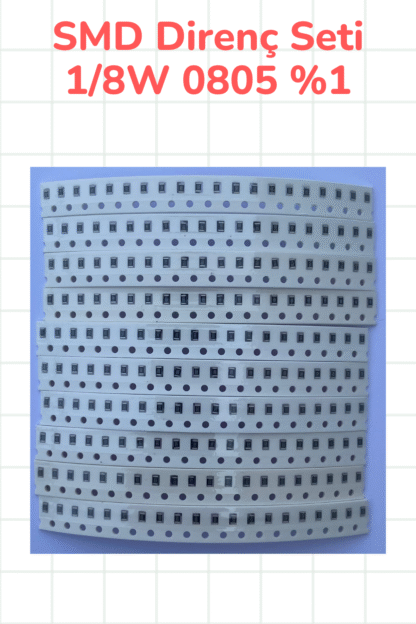 SMD Direnç Seti 1/8w 0805 %1 200 Parça 10 Çeşit | 10R 330R 470R 1K 3.3K 10K 22K 33K 100K 1M - Görsel 3