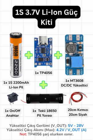 1S 3.7V Li-Ion Güç Kiti
