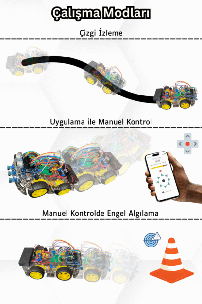 Arduino 4WD Robotik Araç Kiti - Görsel 2