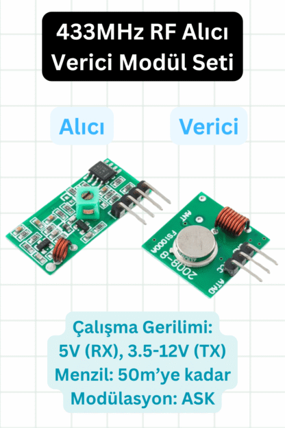 433MHz RF Alıcı Verici Modül Seti