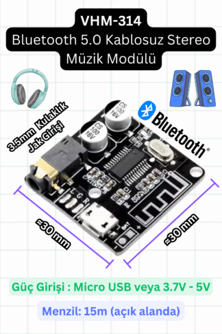 VHM-314 - Bluetooth 5.0 Kablosuz Stereo Müzik Modülü