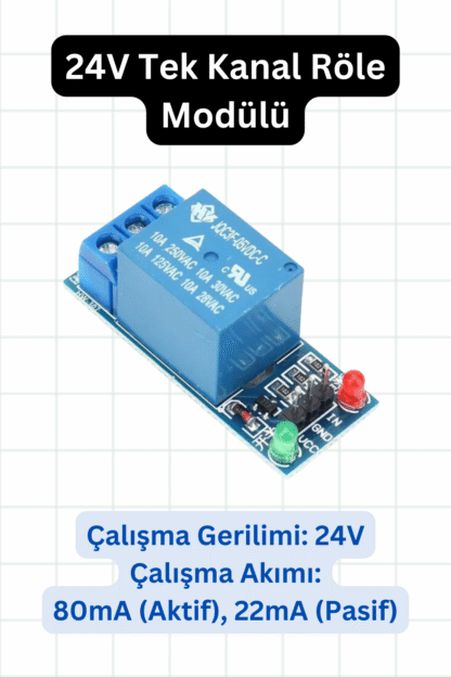 24V Tek Kanal Röle Modülü